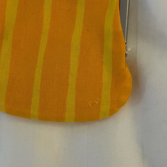 Marimekko small bag purse coin holder in Yellow n Orange stripes - Picture 6 of 7